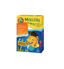 Moller's Omega-3 Kids Ζελεδάκια με Ω3 για Παιδιά με γεύση πορτοκάλι λεμόνι 36gummies