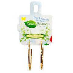 Farma Bijoux Υποαλλεγικά Σκουλαρίκια Χρυσός Κρίκος Τετραγωνισμένος 40mm