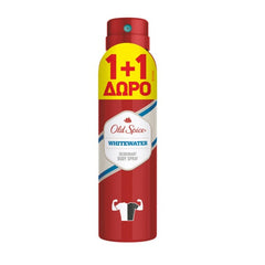 Old Spice Whitewater Spray 1+1 Δώρο Αποσμητικό Σπρέι για Άνδρες, 2x150ml