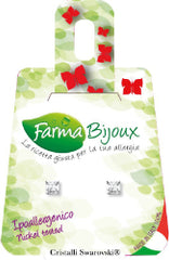 FARMA BIJOUX Carre Crystal Σκουλαρίκια Τετράγωνο Κρύσταλλο 4mm 1 ζευγάρι