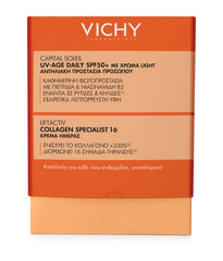Vichy Promo Capital Soleil UV- Age Daily SPF50+ Αντηλιακό Προσώπου με Χρώμα, 40ml & Δώρο Liftactiv Collagen Specialist 16 Κρέμα Ημέρας, 15ml, 1σετ