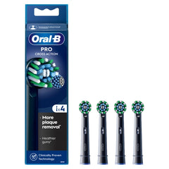 Oral-B Pro Cross Action Ανταλλακτικές Κεφαλές Bουρτσίσματος Μαύρες, 4τεμ