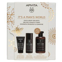 Apivita Promo Men's Care Σετ Ανδρικής Περιποίησης με Κρέμα Προσώπου & Ματιών, 50ml, Gel Καθαρισμού για Πρόσωπο & Μάτια, 50ml & Δώρο Σαμπουάν - Αφρόλουτρο, 250ml, 1σετ