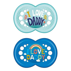 MAM – I Love Daddy Πιπίλα με Θηλή Σιλικόνης 6-16m+ 2τμχ
