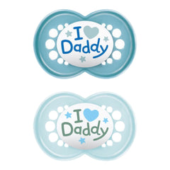 MAM – I Love Daddy Πιπίλα με Θηλή Σιλικόνης 16m+ 2τμχ