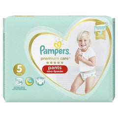 Pampers Premium Care Pants Μέγεθος 5 12-17Kg 34 Πάνες - Βρακάκι