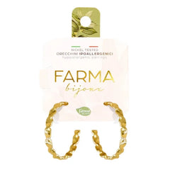 Farma Bijoux Υποαλλεργικά Σκουλαρίκια Κρίκοι Χρυσοί Σπιράλ 20mm