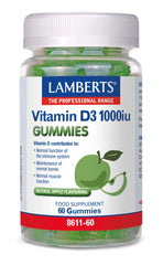 Lamberts Vitamin D3 1000iu Gummies με Φυσική Γεύση Μήλου, 60 Gummies