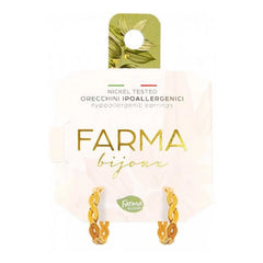 Farma Bijoux Υποαλλεγικά Σκουλαρίκια Κρίκοι Επιχρυσωμένοι Πλεκτοί 13mm