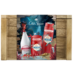 Old Spice Σεντούκι Θησαυρού Σετ Δώρου για Άνδρες με Deep Sea Αποσμητικό Στικ, 50ml, Αφρόλουτρο & Σαμπουάν, 250ml & Captain After Shave, 100ml, 1σετ