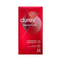 Durex Προφυλακτικά Λεπτά Sensitive Κανονική εφαρμοργή ,12 τεμάχια