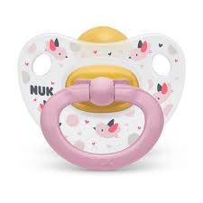 NUK Ορθοδοντική Πιπίλα Καουτσούκ Για 6-18 Μηνών Happy Kids Με Θήκη