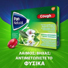 Pan Natural Παστίλιες για Φυσική Ανακούφιση από τον Ερεθσιμένο Λαιμό και το Βήχα, 16 Παστίλιες.