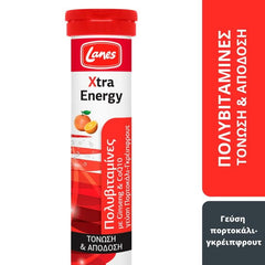 Lanes Xtra Energy - Αναβράζουσα πολυβιταμίνη για ενέργεια & τόνωση με γεύση πορτοκάλι- γκρεϊπφρουτ