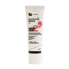 Medisei Panthenol Extra Tattoo Cream Κρέμα για Τατουάζ 30ml. H Panthenol Extra Tattoo Cream με Πανθενόλη 5%, Βιταμίνη Ε και Αλλαντοΐνη, δημιουργεί μια αδιάβροχη, καταπραϋντική ασπίδα προστασίας πάνω από το τατουάζ.