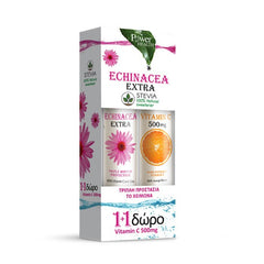 Power Health Echinacea Extra Συμπλήρωμα Διατροφής με Στέβια 24 Δισκία + Δώρο Vitamin C 500mg Συμπλήρωμα Διατροφής 20 Δισκία. Προσφέρει τριπλή προστασία για το χειμώνα, με εχινάτσια, ψευδάργυρο και βιταμίνη C.
