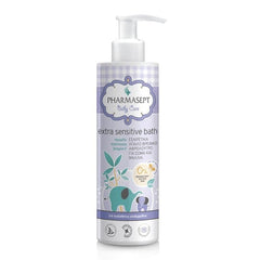 Pharmasept Baby Care Extra Sensitive Bath Βρεφικό Αφρόλουτρο 250ml. Ειδικά σχεδιασµένο για την ευαίσθητη βρεφική επιδερµίδα µε ήπιους καθαριστικούς παράγοντες που σέβονται τον υδρολιπιδικό φραγµό της επιδερµίδας του µωρού.