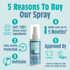 Salt of the Earth Vegan Natural Deodorant Spray Ocean & Coconut Αποσμητικό Σπρέι, 100ml